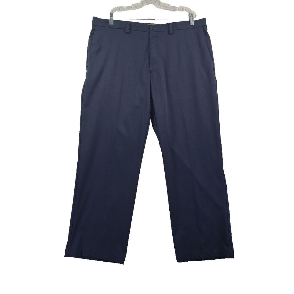 Haggar Cool Right Performance Flex Dress Pants Men's 44x30  Flat Front Navy